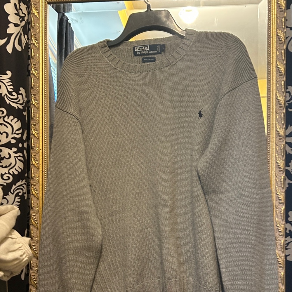 Polo by Ralph Lauren Classic Gray Crewneck Sweater